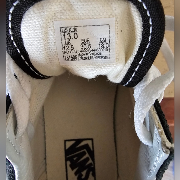 Vans Kids Black and White Sneakers - Picture 7 of 7